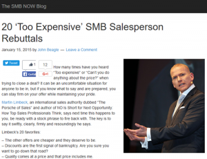 20 Too Expensive SMB Salesperson Rebuttals